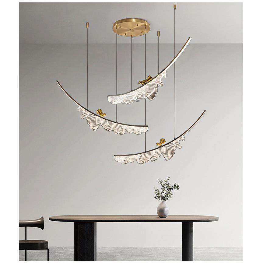 全铜轻奢意吊灯大气灯餐厅吧台极简后现代式羽毛具高88038品质灯,家装灯饰光源,智能吊灯,淘宝优惠券,粉丝福利购,淘宝优惠卷