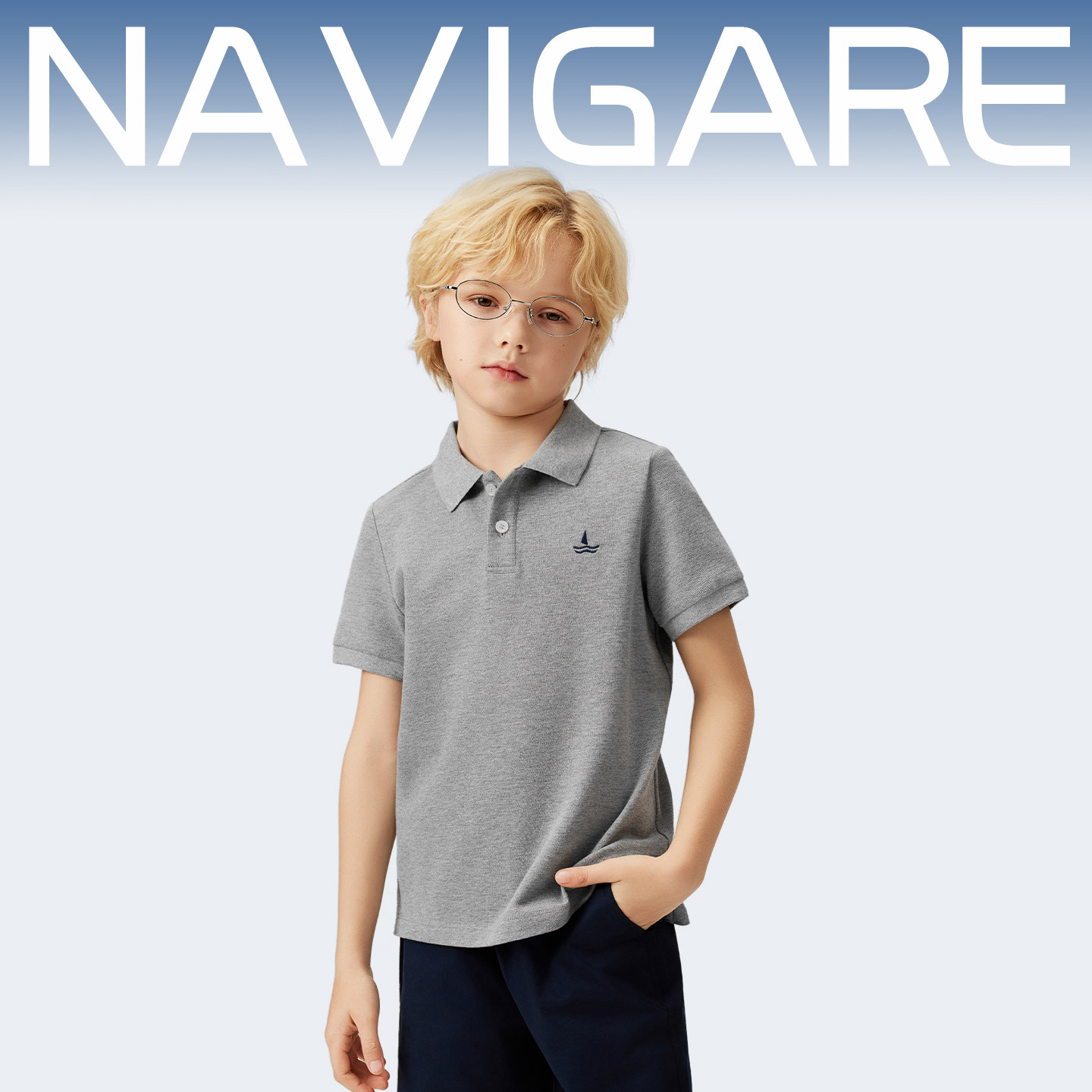 【糖果薄POLO】Navigare意大利小帆船儿童POLO衫男童短袖T恤上衣