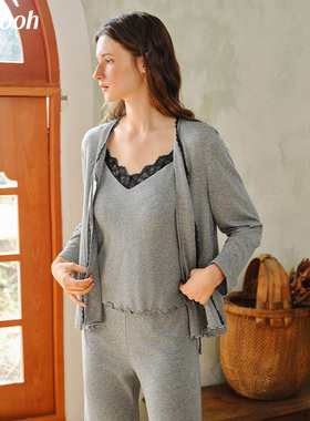 Chyooh池攸超模系列·斯嘉丽25FW美丽奴羊毛可外穿三件套家居服