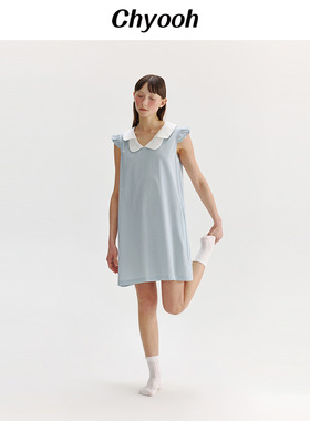 Chyooh夏季新品棉感小飞袖少女睡裙可外穿家居服