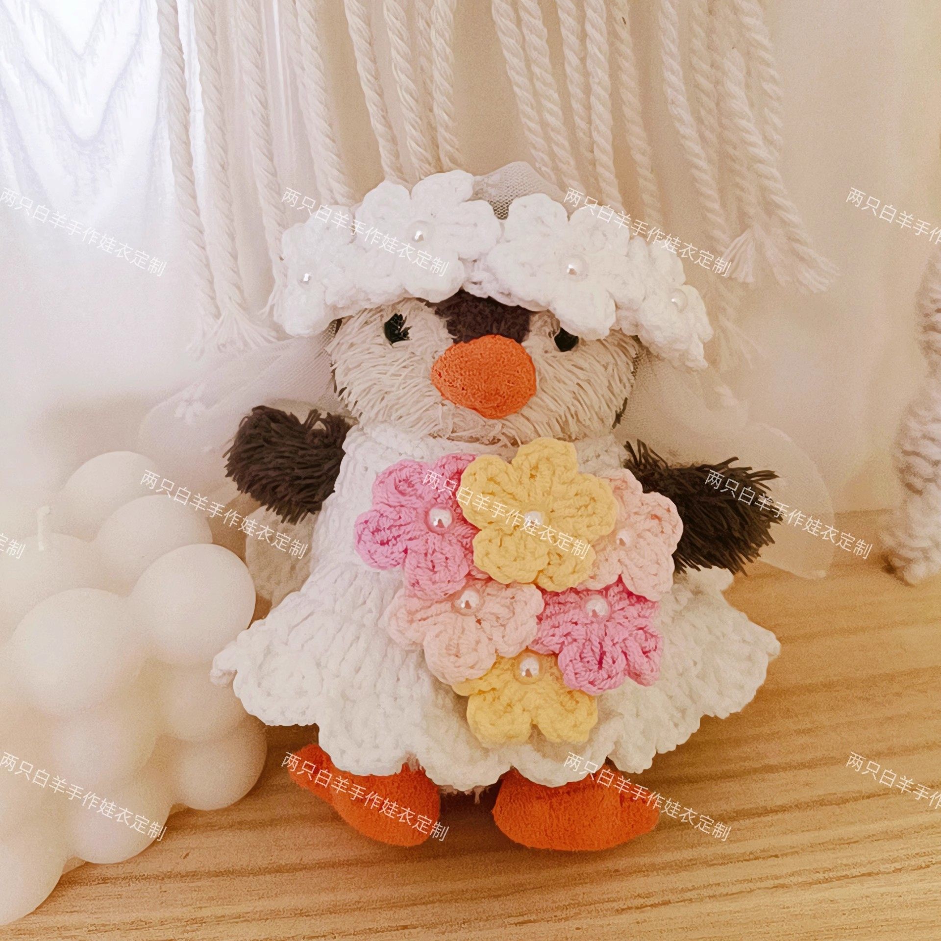 花生企鹅11cm婚纱礼服娃衣婚纱