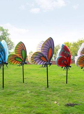 仿真户蝴蝶摆件玻璃钢昆LQL虫庭雕观塑外公园林景花园院草坪装饰