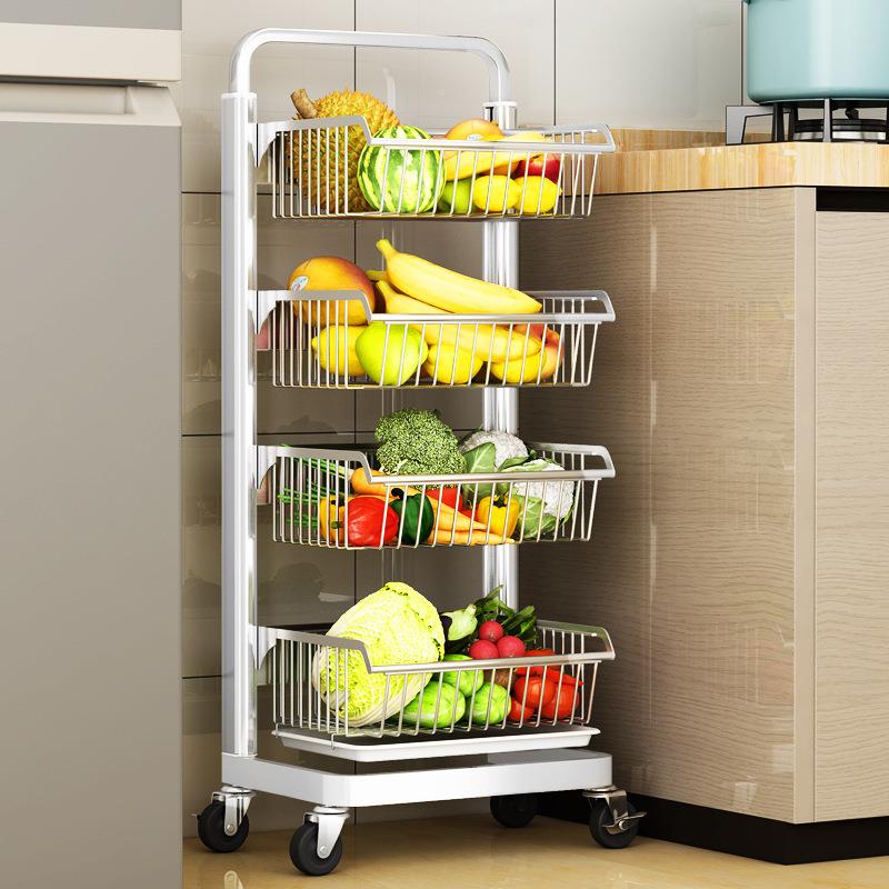 厨房蔬菜置物架NNN落地多篮层轮果蔬家用多功能用大全收品纳带储