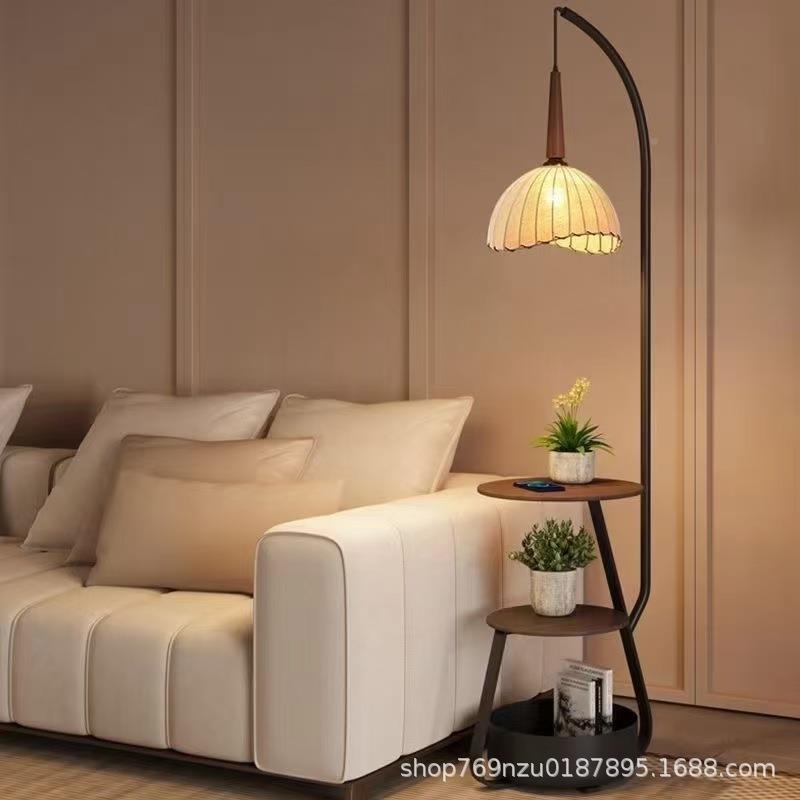 落地灯客厅沙发边541法式室复古置茶几灯卧床头物柜架氛围灯一体