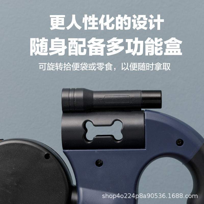 一拖二狗狗牵引绳中型小型犬泰迪博美二合一双头可自动伸缩溜狗绳