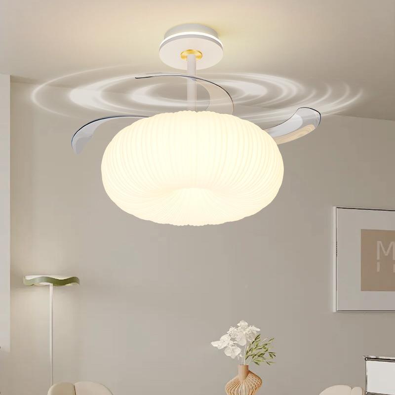 吊扇912灯餐厅灯款奶油风室新房卧风扇灯简约现代泡泡间客厅餐桌