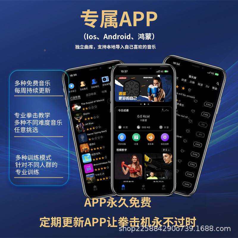 智能儿ZMF童音拳击智机训乐练器拳击靶墙锻炼器材免打靶孔能训练