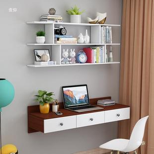 书壁挂置物架台面一欧式悬桌浮一体组合室526236字桌写字台墙卧上