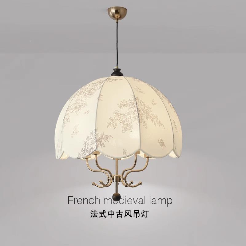 法中厅古风吊灯主灯简约复古大733厅布艺餐厅卧室书房间吊灯客式