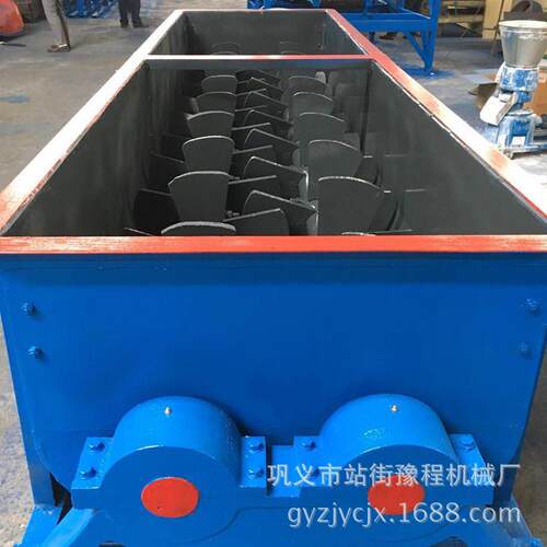 生产双轴卧式搅拌机混地凝拌土砂石加DUI湿搅机工干用煤泥粉拌料