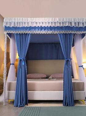 遮防尘帐床帘架子蚊一体光式主家用落地式三开门床幔简约纯色UPT