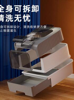 猫屉砂全封盆闭号猫厕所抽猫屎盆防外品溅BKC猫咪用厂家