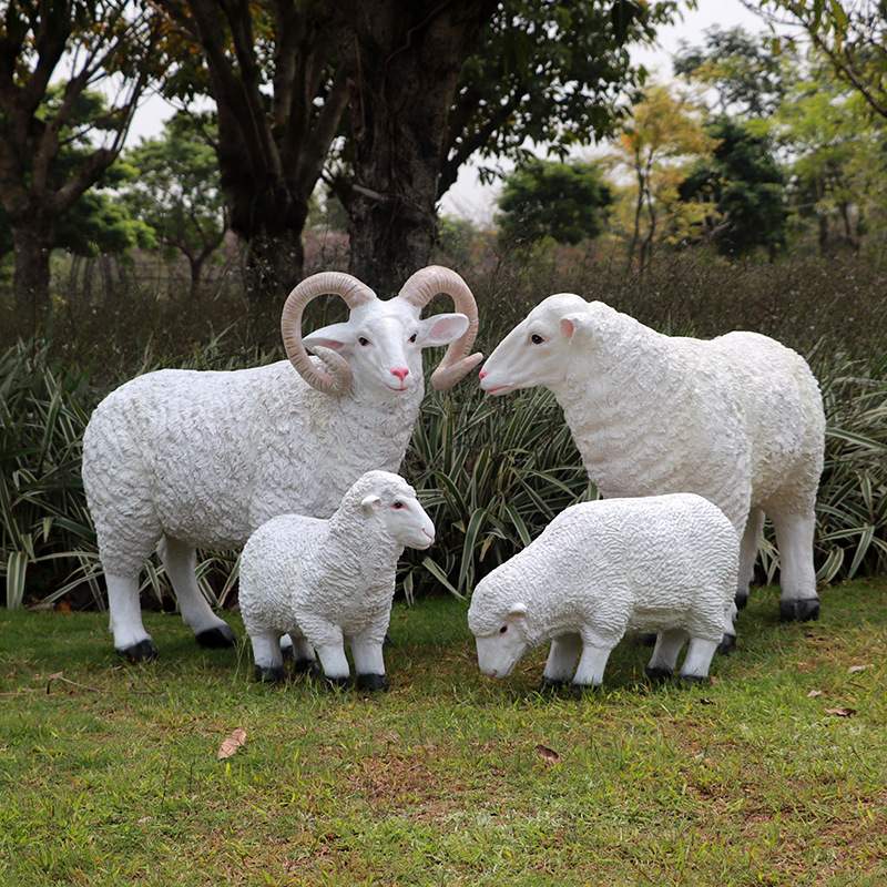 羊模型仿真山羊绵羊玻璃钢雕塑户外农场花园庭院草坪动物装饰摆件