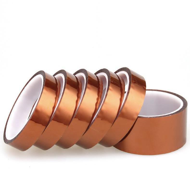 聚酰亚胺茶色高温单48面胶带高温200耐卡普顿PI+胶