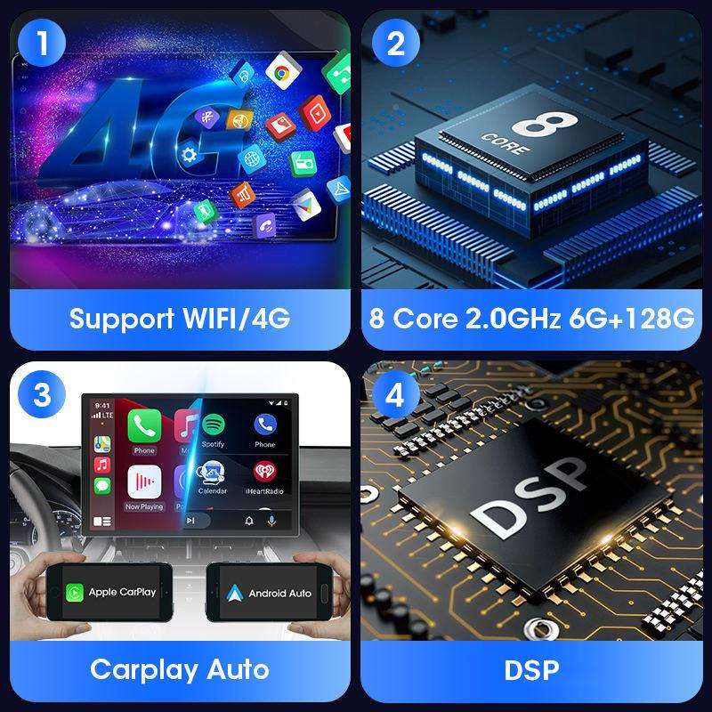 航源610头工厂13寸车安卓载导通用2机K大屏支持360全景无线carpla