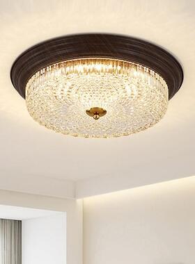 护眼书光谱HOQ木纹色复古形过道灯法式中古简约吸全顶灯圆房阳台