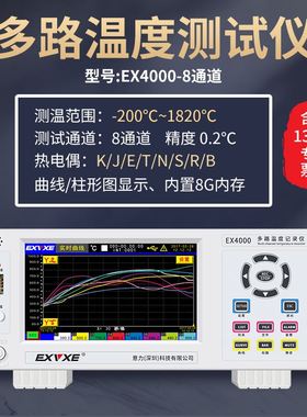 意力EX6000多路温度测试仪8~64通道巡检仪温度记录仪多路采集仪