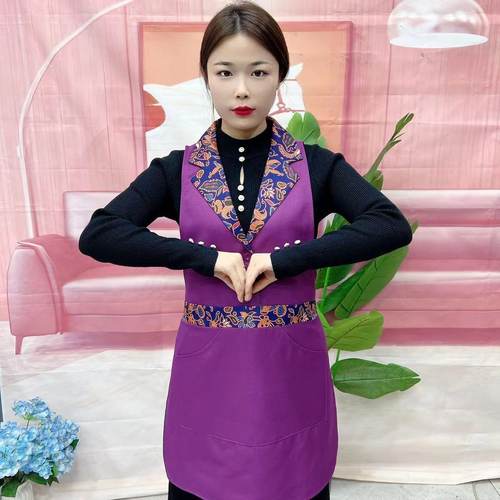 复古民族风马甲款围裙服务员马甲