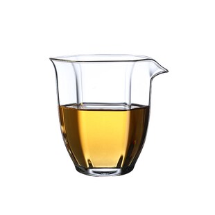 高R硼硅玻璃功夫茶 家用玻璃六角公杯茶海单个分茶器功夫茶具日式