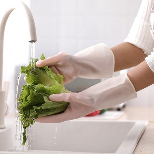 橡胶胶皮i乳胶刷碗防水家用厨房洗碗手套女家务清洁洗衣耐用 2双