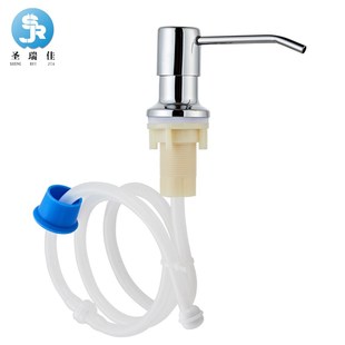 b304不锈钢水槽皂液器厨房卫浴五金挂件跨境加长管按压泵头