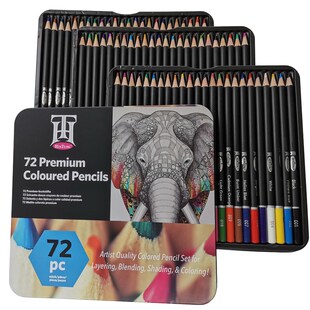 直销跨境绘画彩铅套装 厂家新品 油性手绘彩色笔72色Y彩色铅笔铁盒