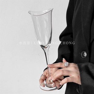 高档香槟杯家 轻奢风红酒杯喇叭形女士高脚杯高颜值葡萄酒杯新S款