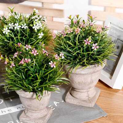 新款直销「小号春草盆栽」仿真植物 绿植盆栽 假花假叶 家居装饰