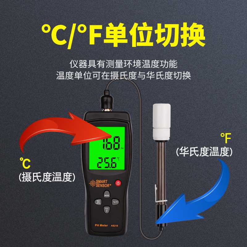 新款直销希玛便携式PH检测仪AS218酸碱度计 水分测试仪 水质PH测