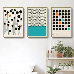直销新款客厅装饰画抽象几何波点壁画酒店公寓民宿北欧喷绘挂画跨