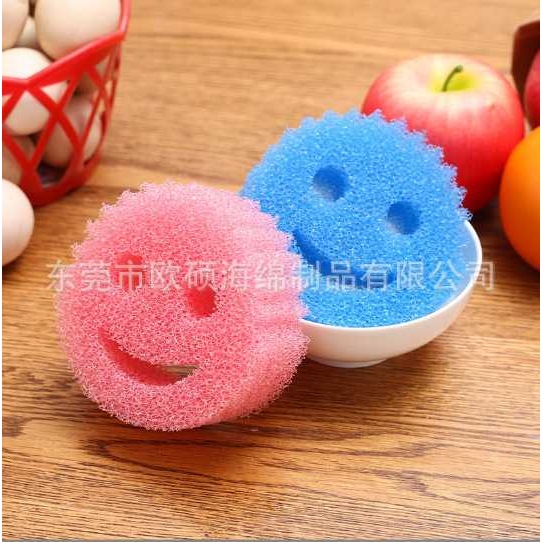 新款直销魔力仿丝瓜海绵擦 蜂窝海绵家用厨房清洁洗碗棉 笑脸过滤