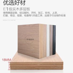 直销实木多层板衣柜卧室家用带镜妆台书桌白色生态板平开四门 新款