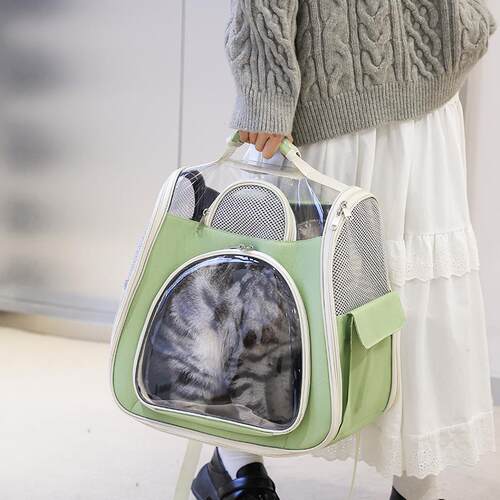 新款直销猫背包外出书包双肩宠物包猫用出行狗猫咪用品透明大容量
