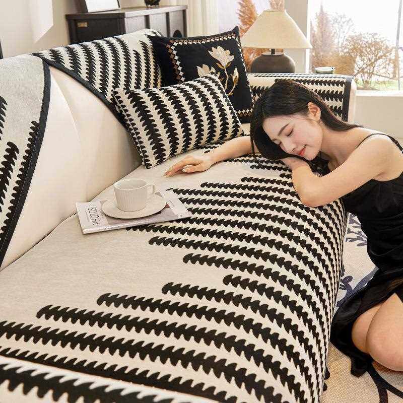 直销新款北欧高级感雪尼尔沙发垫四季通用坐垫防滑皮沙发套罩2024,居家布艺,沙发套,淘宝优惠券,粉丝福利购,淘宝优惠卷