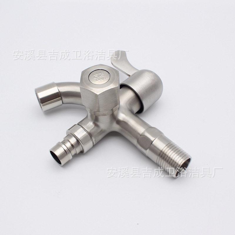 新款直销一进二出水龙头304快开冷水嘴拉丝两用小龙头配件磁化水