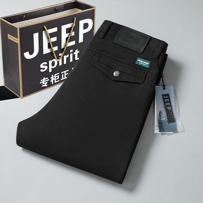 JEEP SPIRIT正品纯棉休闲裤男2026春季新款宽松直筒商务弹力长裤