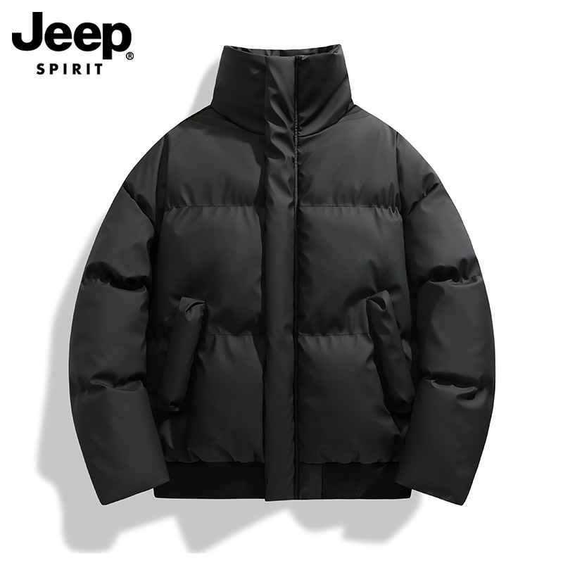 吉普冬季新款立领保暖加厚棉服男