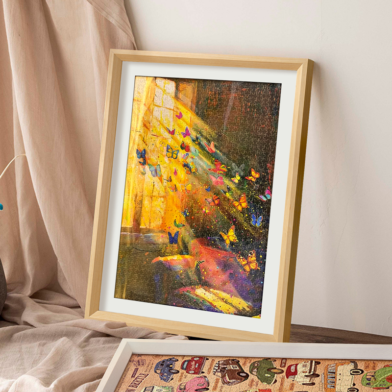 简约木质拼图框1000片75×50×70相框专用画框500片2000装裱挂墙