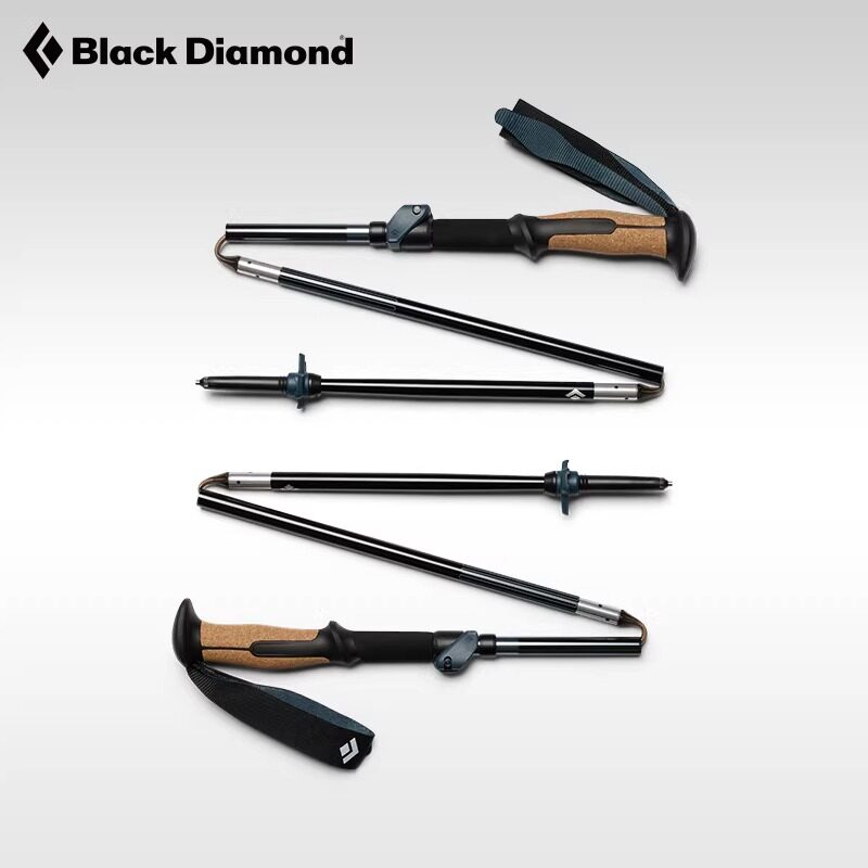 26年可调折叠Z杖BlackDiamond黑钻BD登山杖铝合金徒步手杖112560 - 实物图