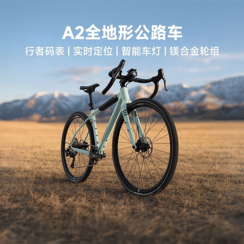 自带码表车灯定位器砾石公路车！