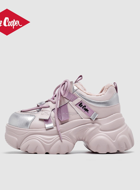 LeeCooper厚底加绒老爹鞋女2025新款7cm增高秋冬季时尚运动休闲鞋
