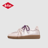 Cooper复古德训鞋 女2026新款 真皮粉色芭蕾休闲鞋 Lee 平底方头板鞋