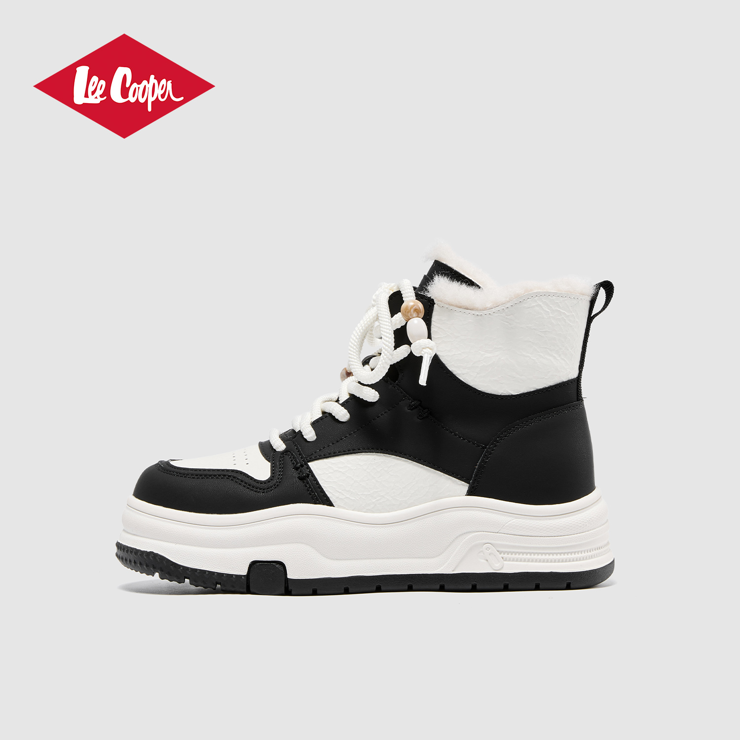 Lee Cooper厚底雪地靴女鞋2025新款加绒加厚东北户外保暖中筒棉鞋