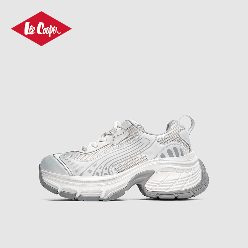 Lee Cooper厚底老爹鞋女2025秋季新款增高小个子网面轻便休闲鞋女
