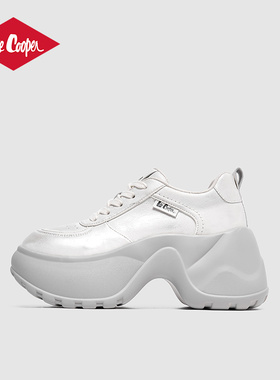 Lee Cooper厚底增高老爹鞋女2025秋冬新款白色运动休闲鞋
