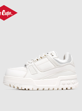Lee Cooper2025秋季新款板鞋女运动休闲鞋厚底增高学院风低帮女鞋
