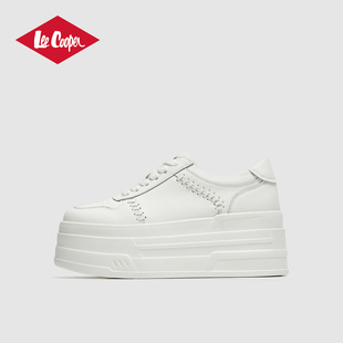 女款 休闲板鞋 2026新款 小个子7cm增高时尚 春季 LeeCooper厚底小白鞋