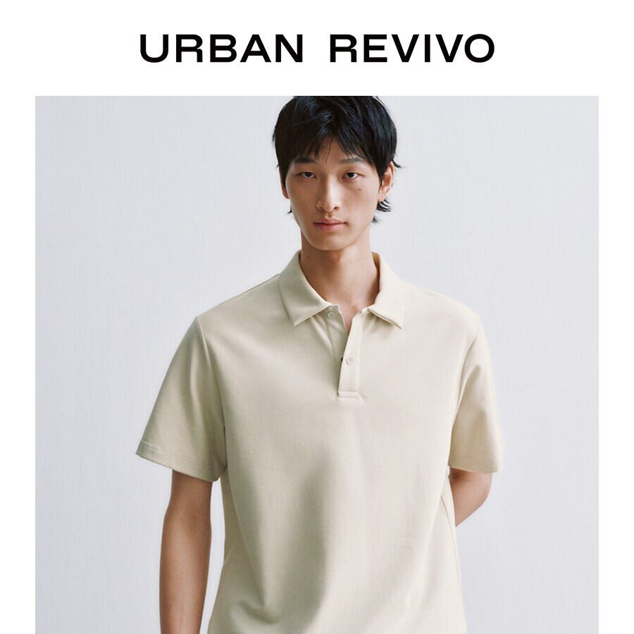 UR2026夏季新款男装气质简约纯色POLO领短袖马球衫UMM460061