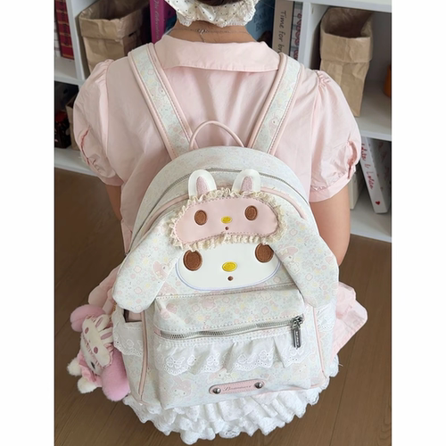 可爱兔子少女风大容量双肩包