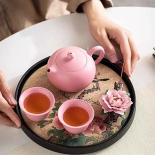 粉泥紫砂壺西施壺泡茶壺茶壺女士個人專用一壺兩杯功夫茶具品茗杯